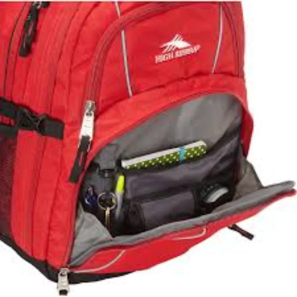 NWT High Sierra Backpack Waterproof Commute Hike Business Travel Laptop Red Gray